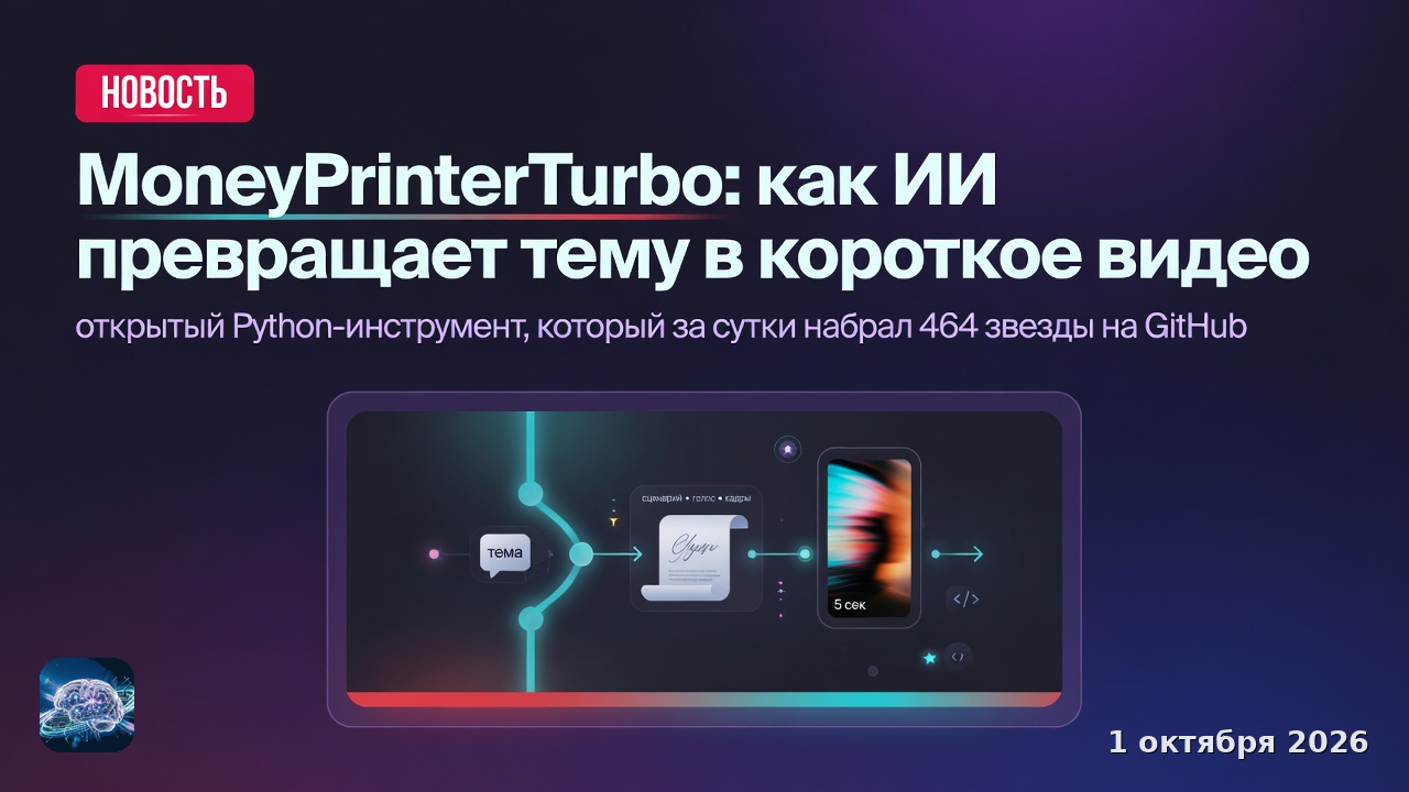 MoneyPrinterTurbo: как ИИ превращает тему в короткое видео