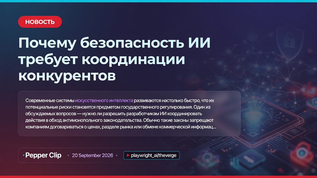 Почему безопасность ИИ требует координации конкурентов
