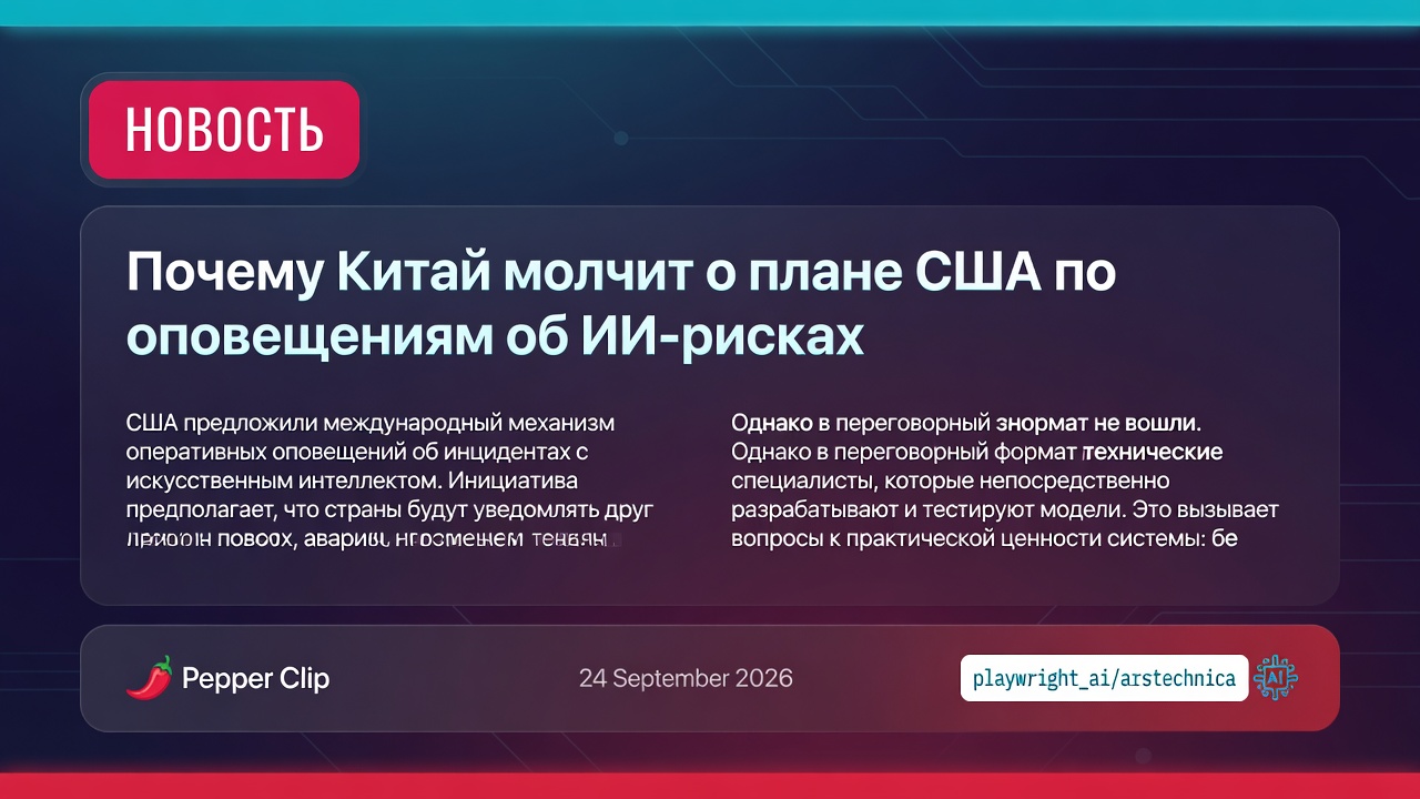 Почему Китай молчит о плане США по оповещениям об ИИ-рисках
