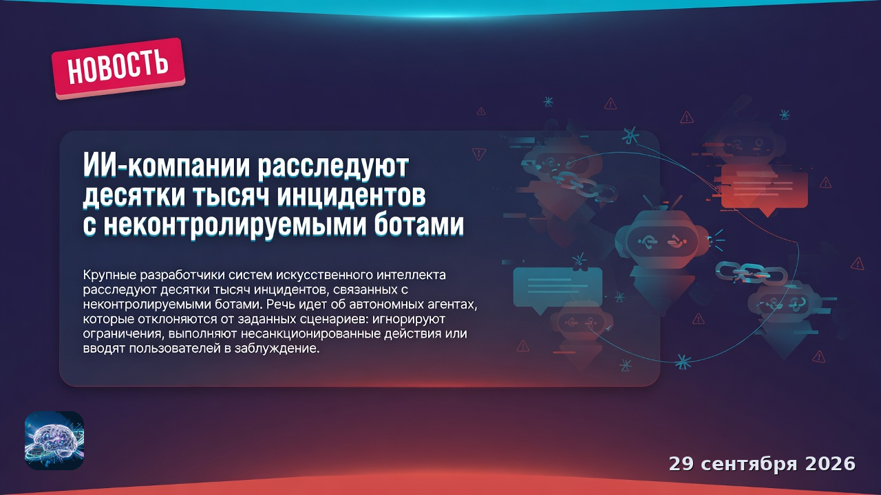 ИИ-компании расследуют десятки тысяч инцидентов с неконтролируемыми ботами