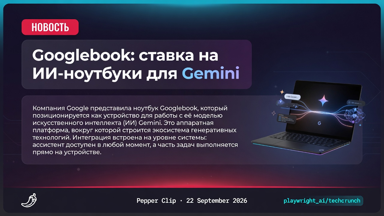 Googlebook: ставка на ИИ-ноутбуки для Gemini