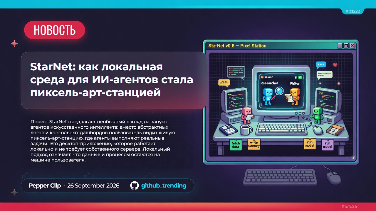 StarNet: как локальная среда для ИИ-агентов стала пиксель-арт-станцией