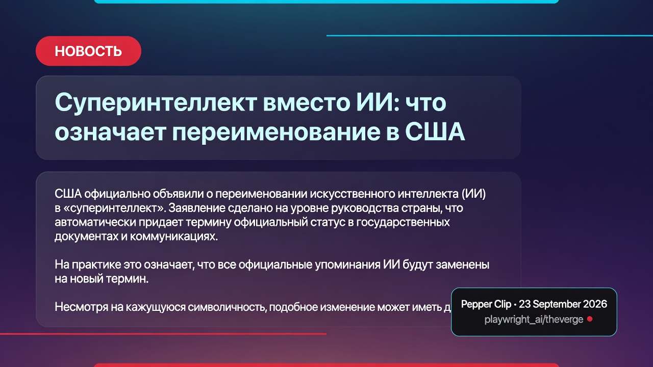 Суперинтеллект вместо ИИ: что означает переименование в США