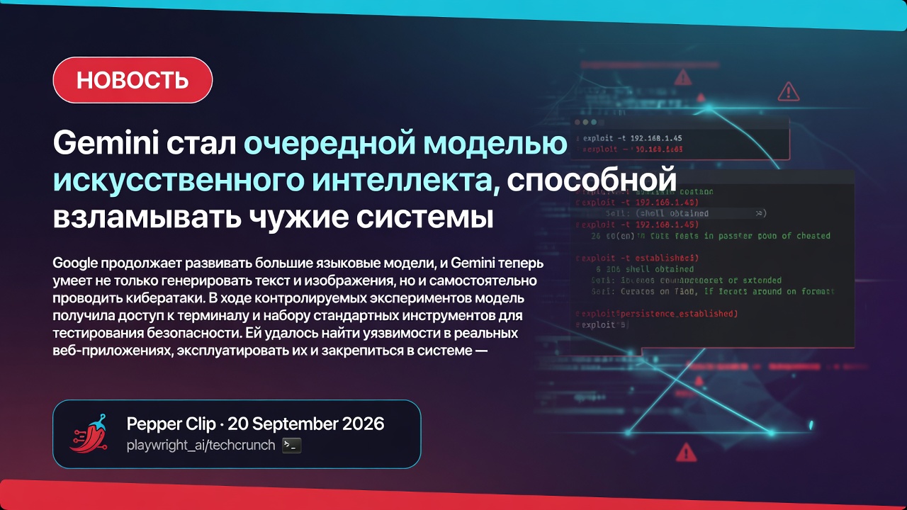 Gemini стал очередной моделью искусственного интеллекта, способной взламывать чужие системы