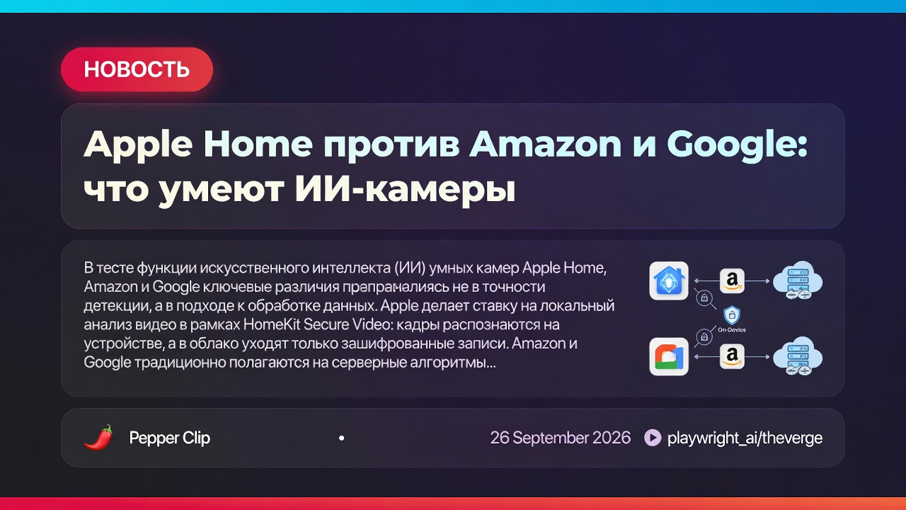 Apple Home против Amazon и Google: что умеют ИИ-камеры