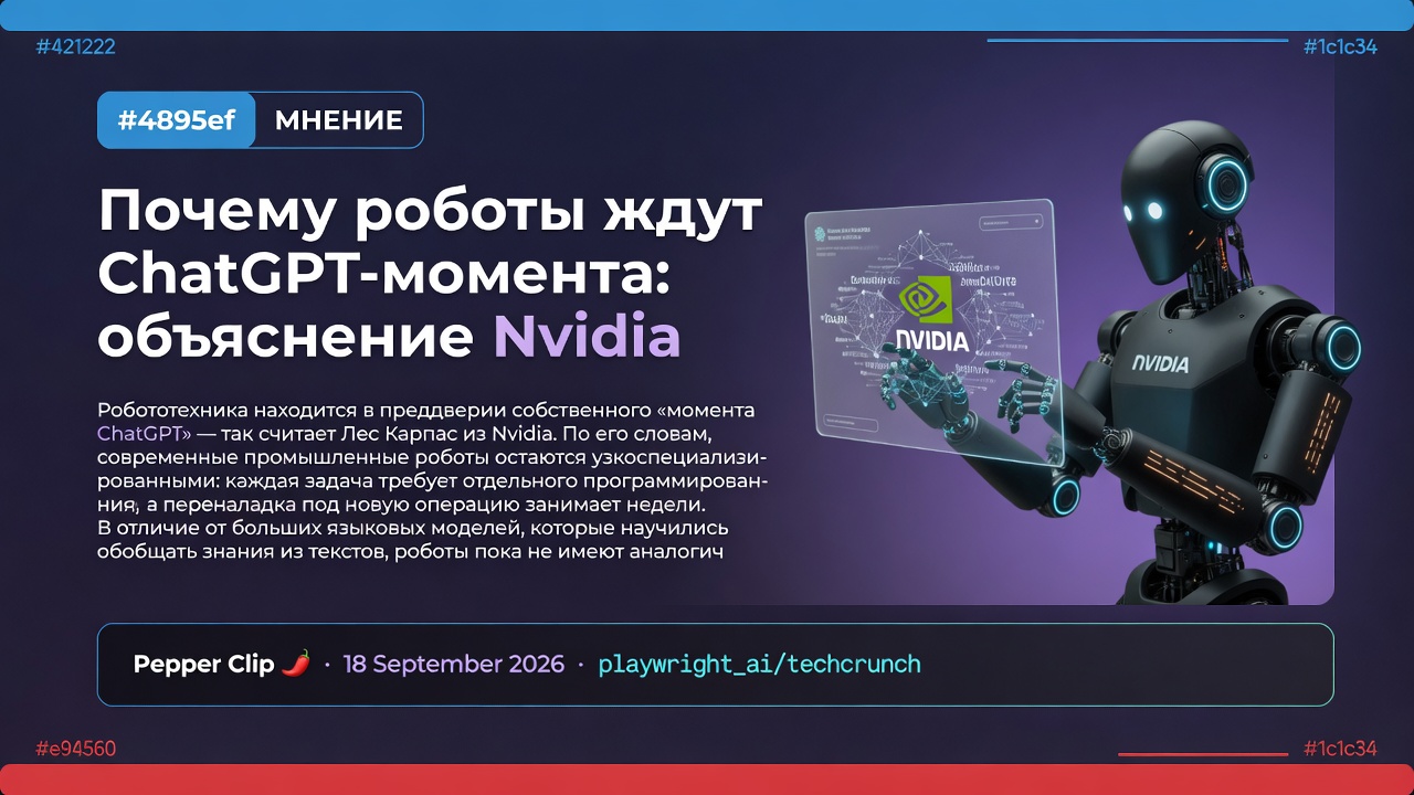 Почему роботы ждут ChatGPT-момента: объяснение Nvidia
