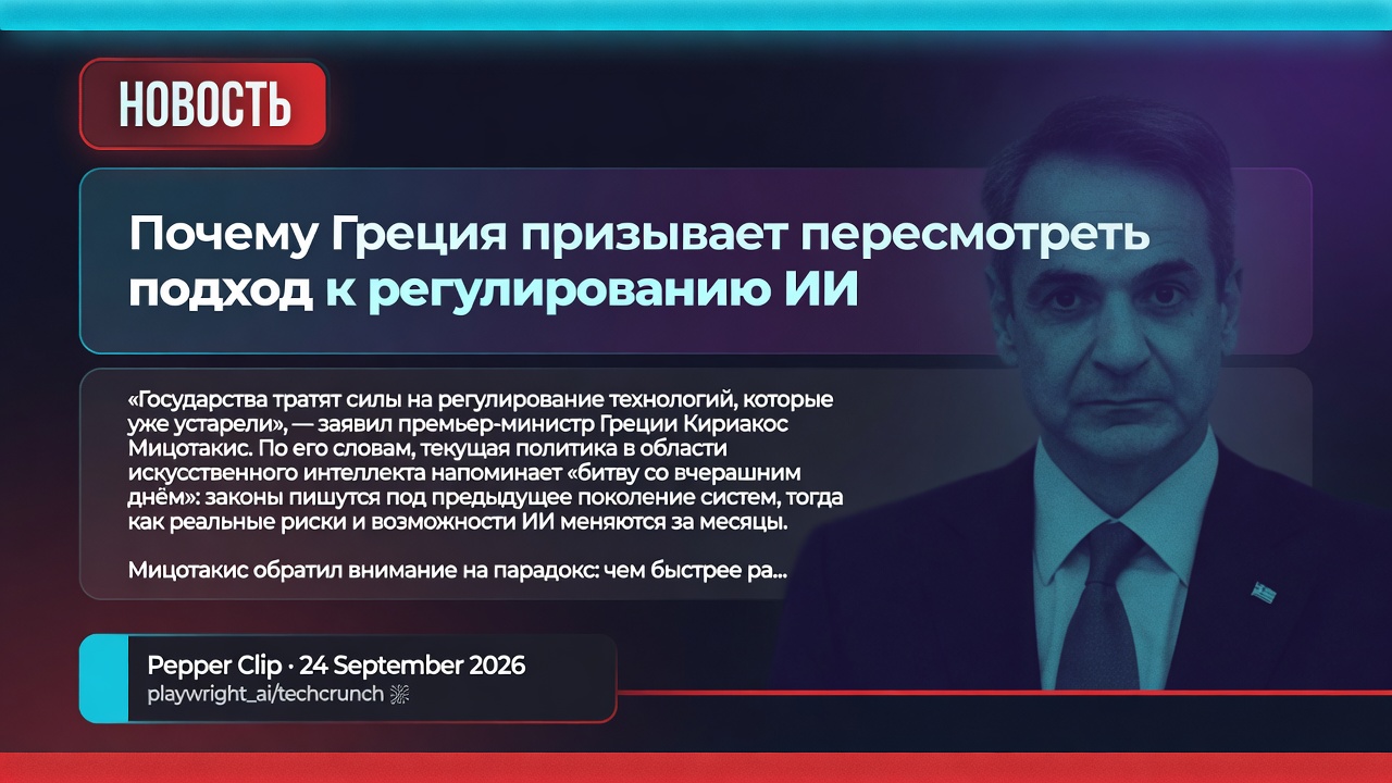 Почему Греция призывает пересмотреть подход к регулированию ИИ