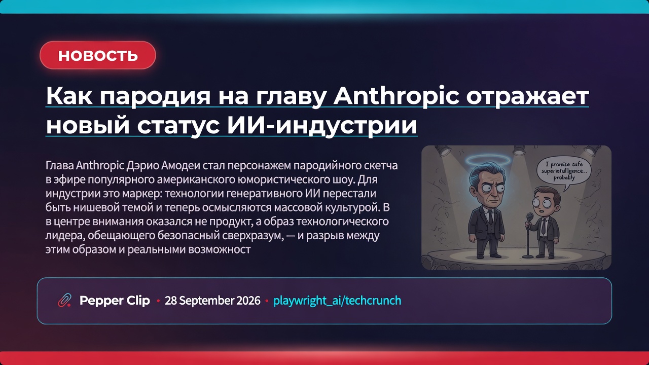 Как пародия на главу Anthropic отражает новый статус ИИ-индустрии