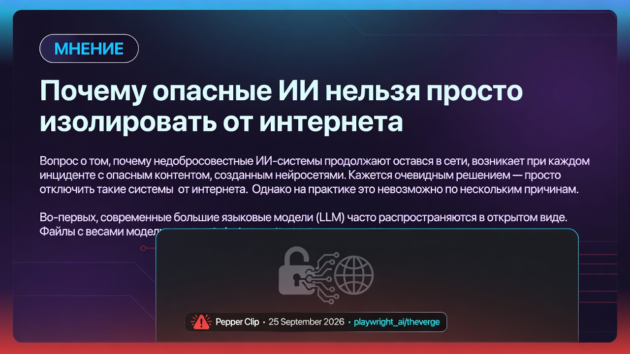 Почему опасные ИИ нельзя просто изолировать от интернета