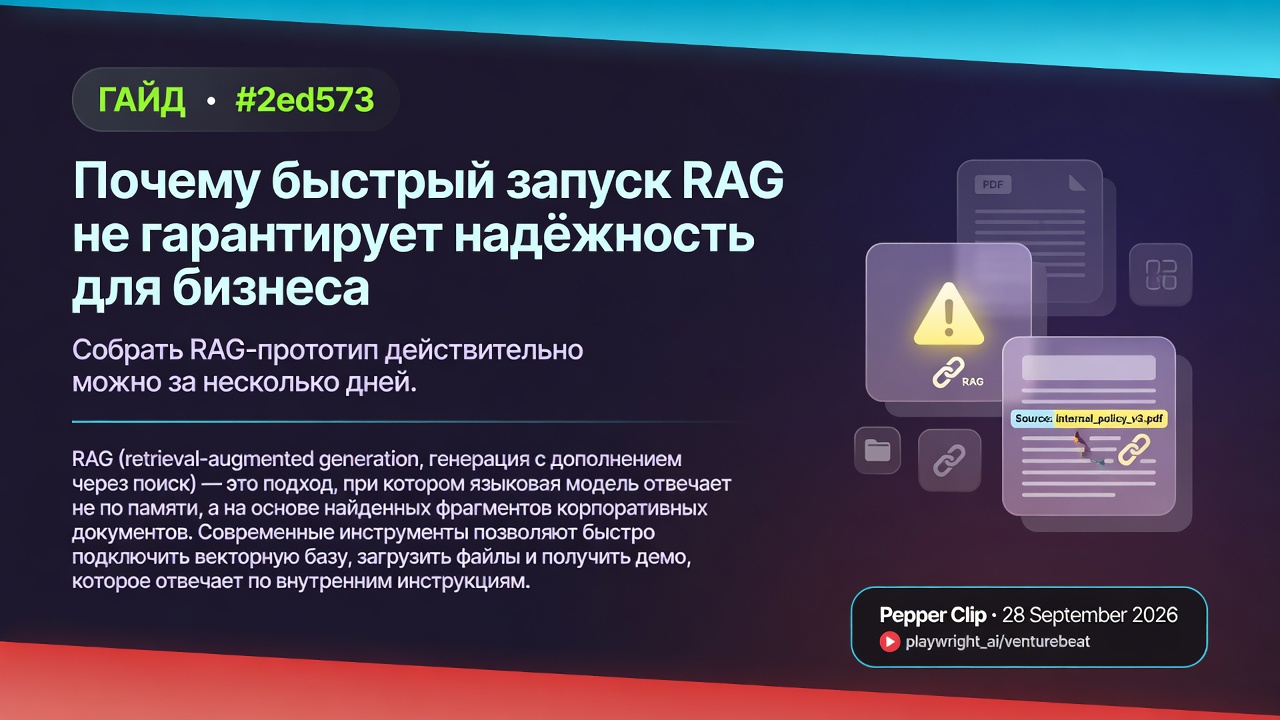 Почему быстрый запуск RAG не гарантирует надёжность для бизнеса