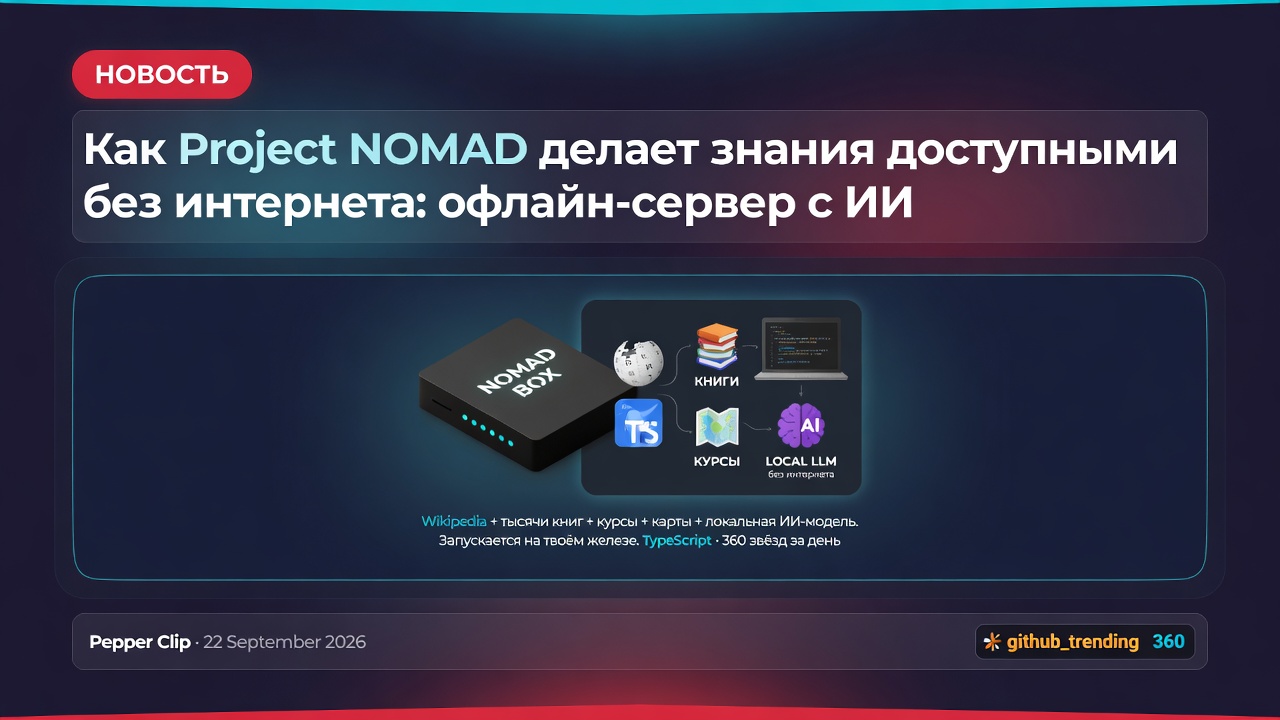Как Project NOMAD делает знания доступными без интернета: офлайн-сервер с ИИ