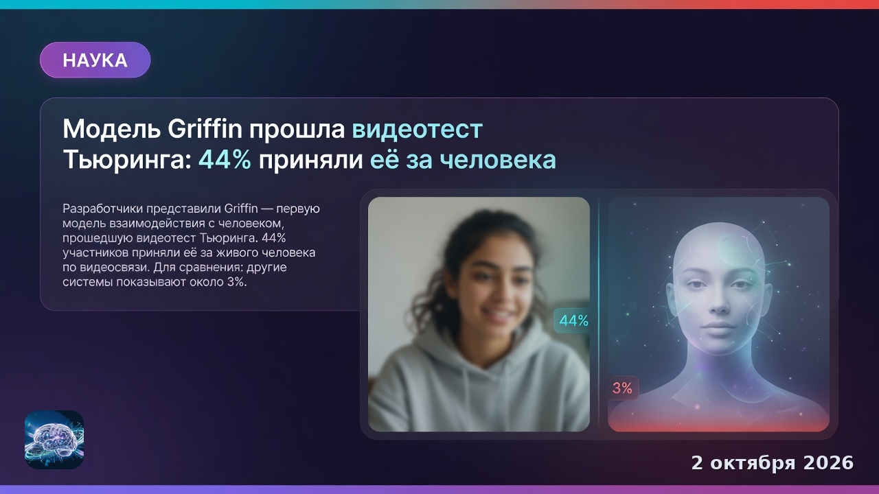 Модель Griffin прошла видеотест Тьюринга: 44% приняли её за человека