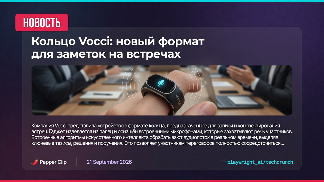 Кольцо Vocci: новый формат для заметок на встречах