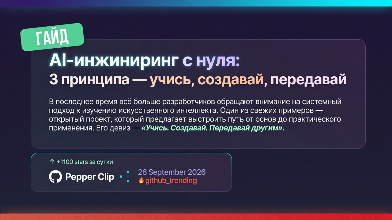 AI-инжиниринг с нуля: 3 принципа — учись, создавай, передавай