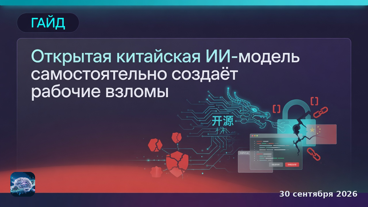 Открытая китайская ИИ-модель самостоятельно создаёт рабочие взломы