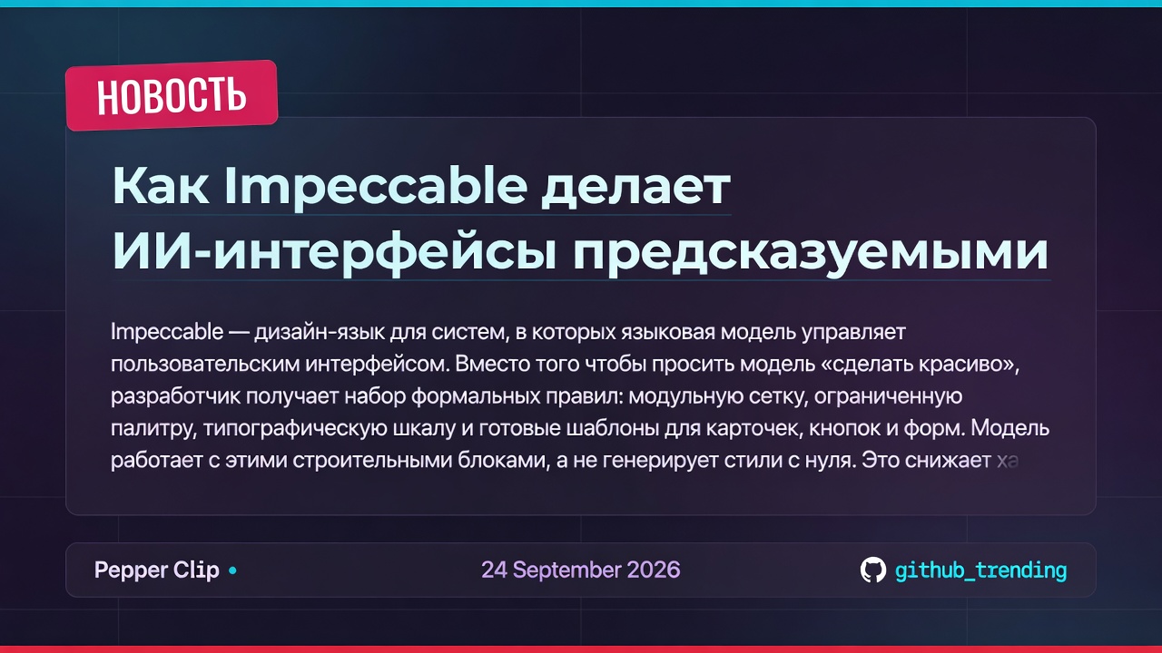 Как Impeccable делает ИИ-интерфейсы предсказуемыми