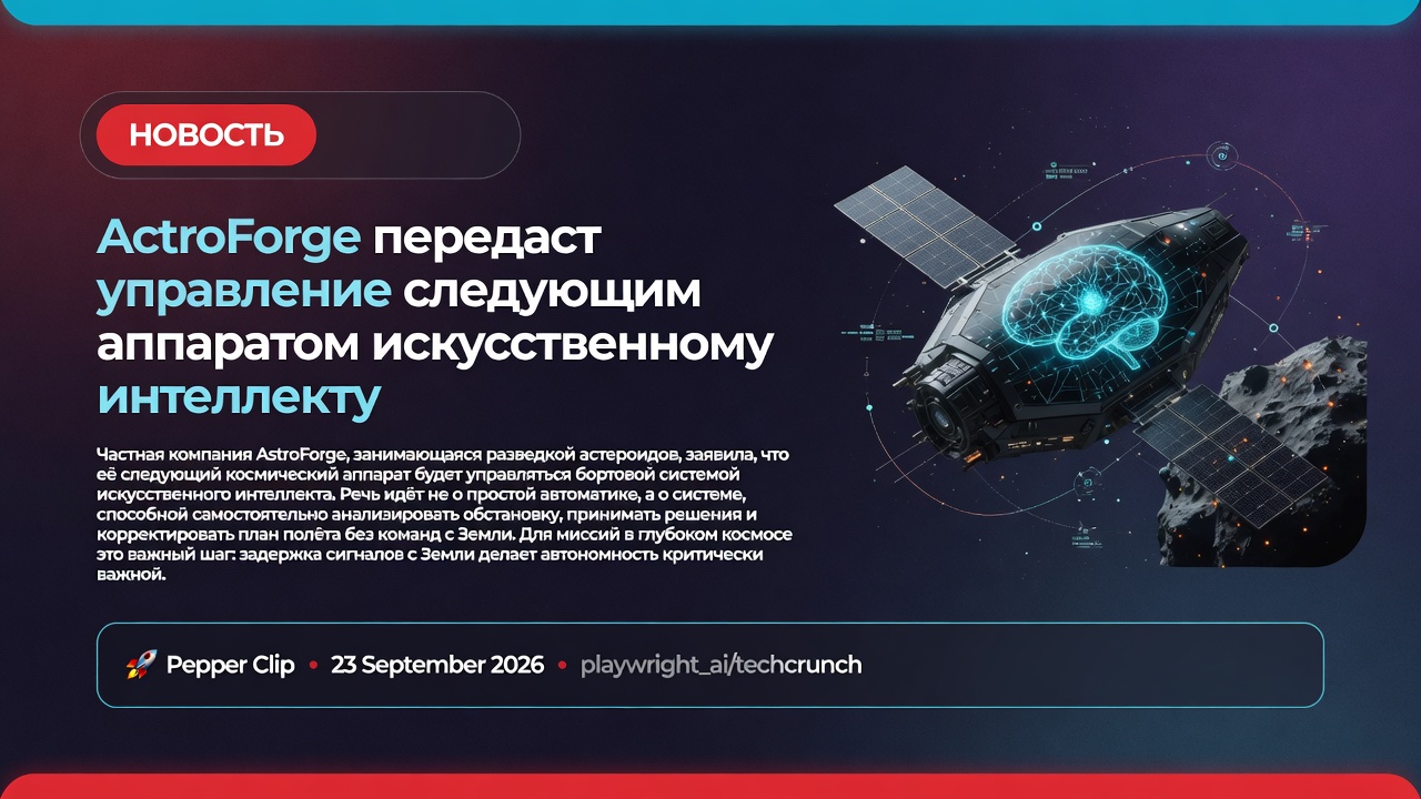 AstroForge передаст управление следующим аппаратом искусственному интеллекту