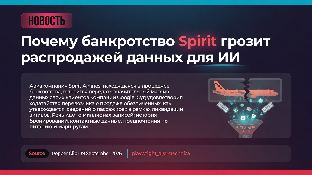 Почему банкротство Spirit грозит распродажей данных для ИИ