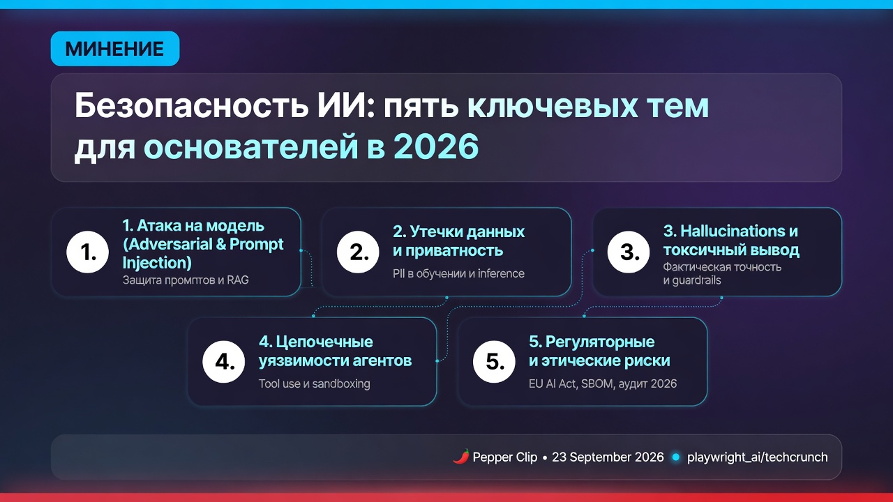 Безопасность ИИ: пять ключевых тем для основателей в 2026
