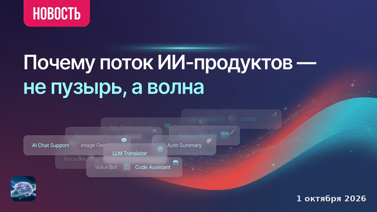 Почему поток ИИ-продуктов — не пузырь, а волна