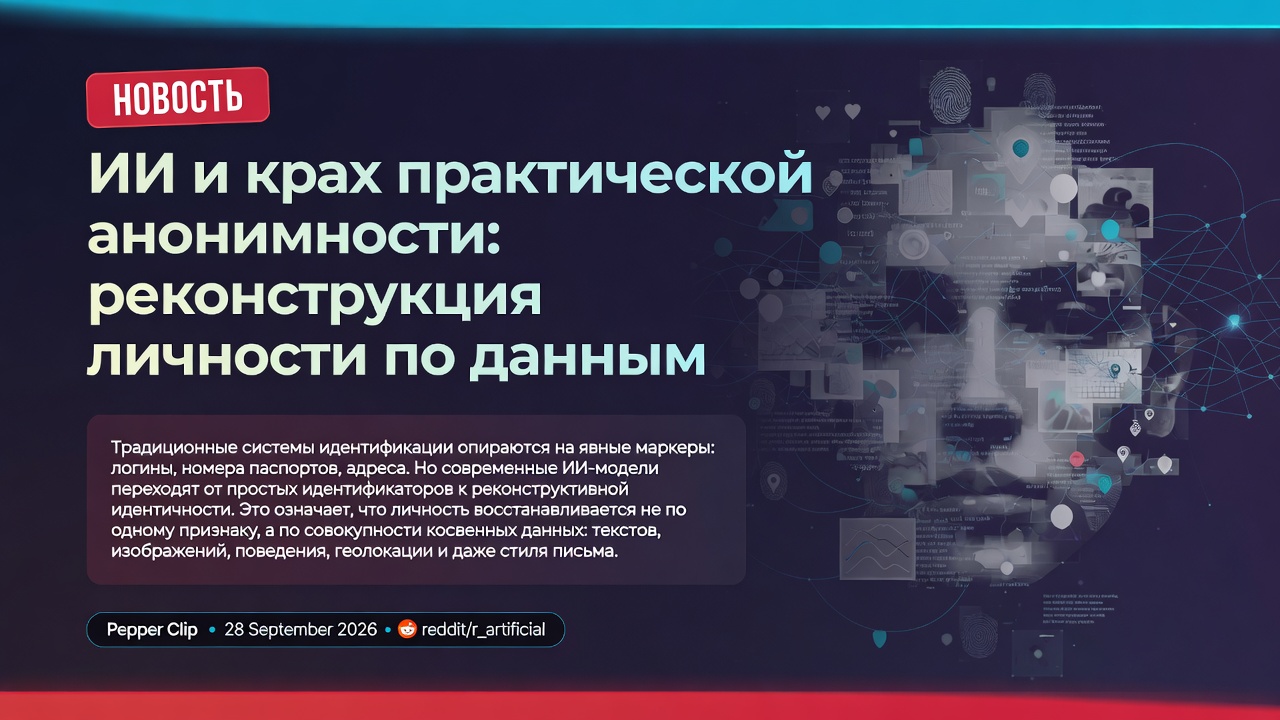 ИИ и крах практической анонимности: реконструкция личности по данным