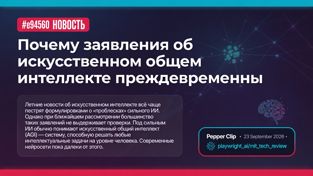 Почему заявления об искусственном общем интеллекте преждевременны