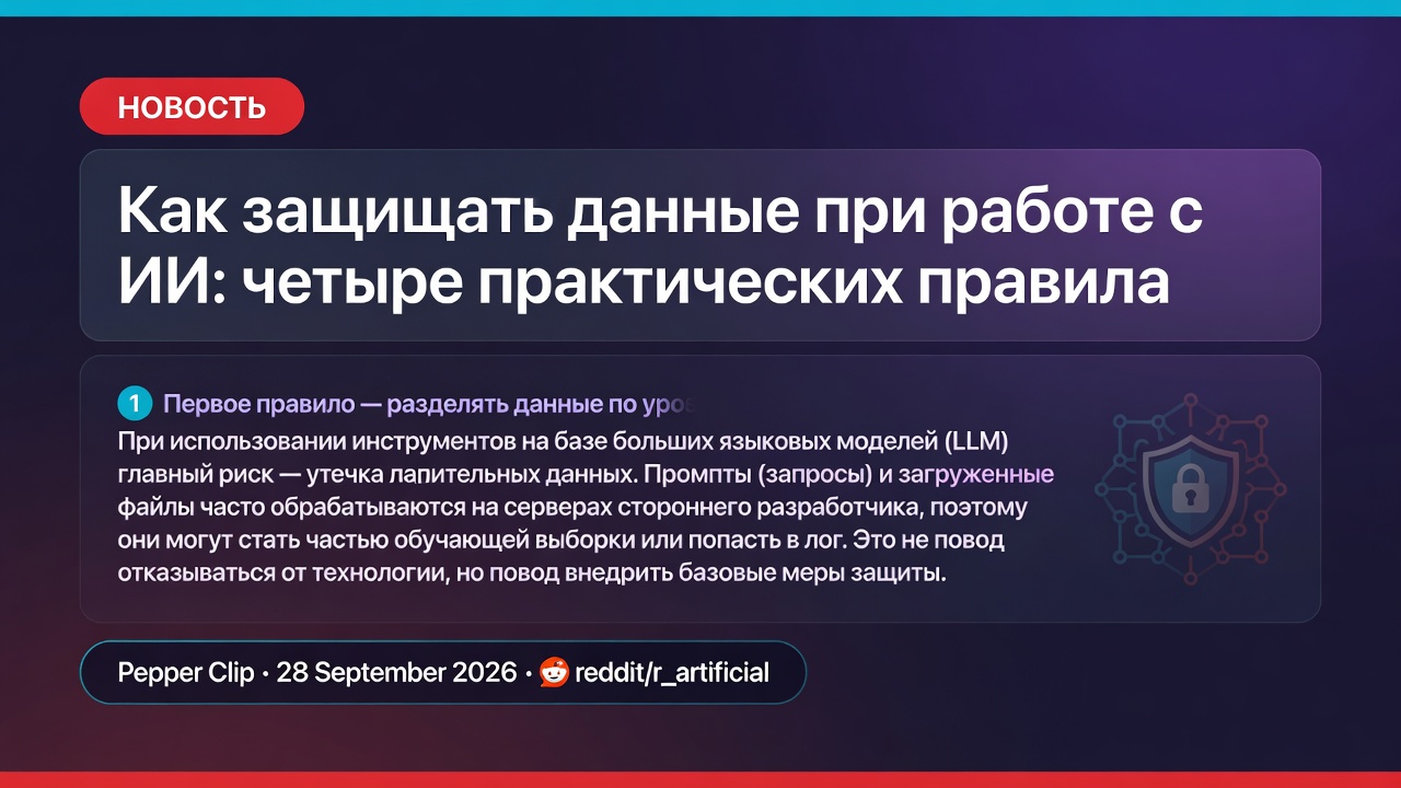 Как защищать данные при работе с ИИ: четыре практических правила