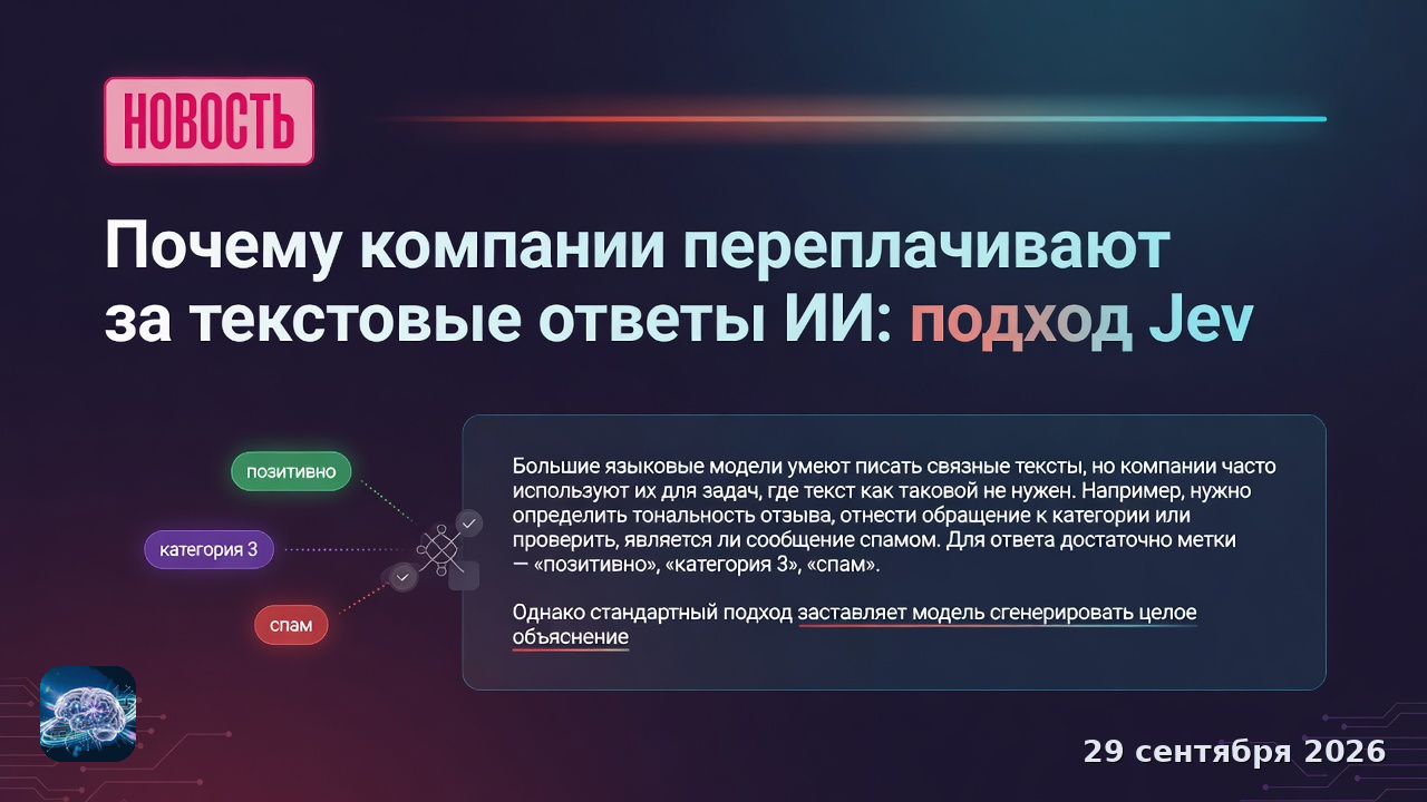 Почему компании переплачивают за текстовые ответы ИИ: подход Jev