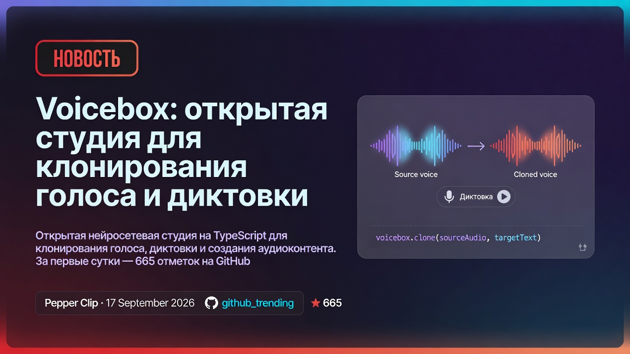 Voicebox: открытая студия для клонирования голоса и диктовки
