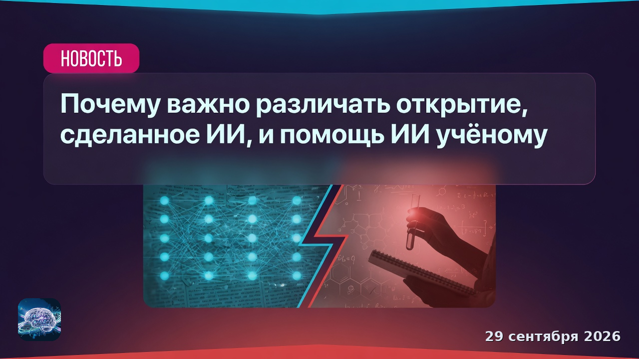 Почему важно различать открытие, сделанное ИИ, и помощь ИИ учёному