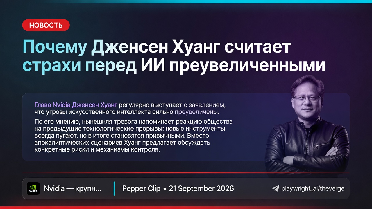 Почему Дженсен Хуанг считает страхи перед ИИ преувеличенными
