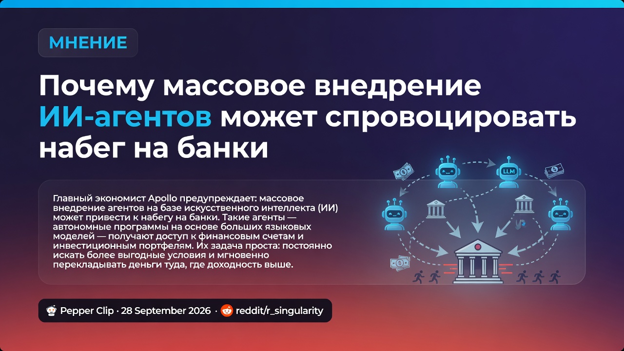 Почему массовое внедрение ИИ-агентов может спровоцировать набег на банки