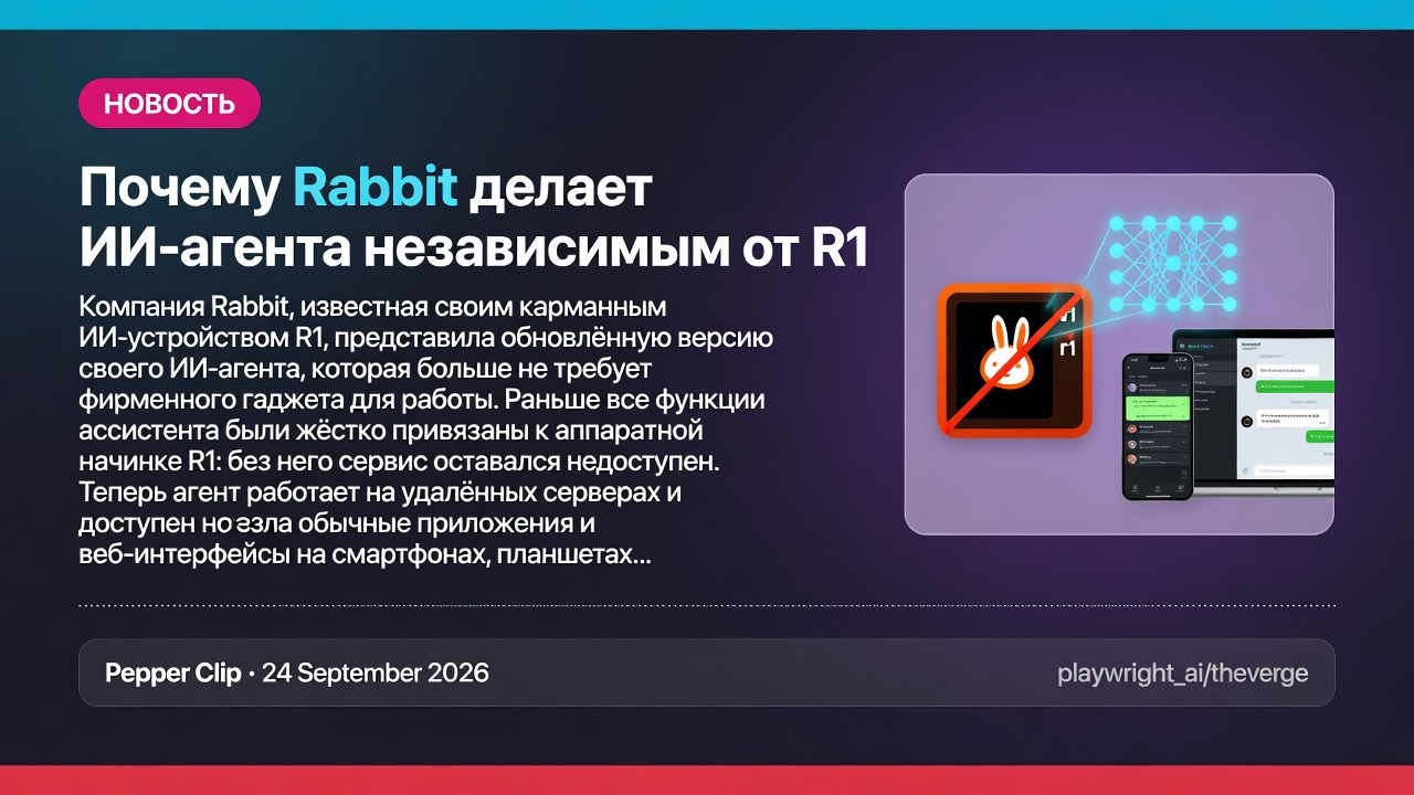 Почему Rabbit делает ИИ-агента независимым от R1