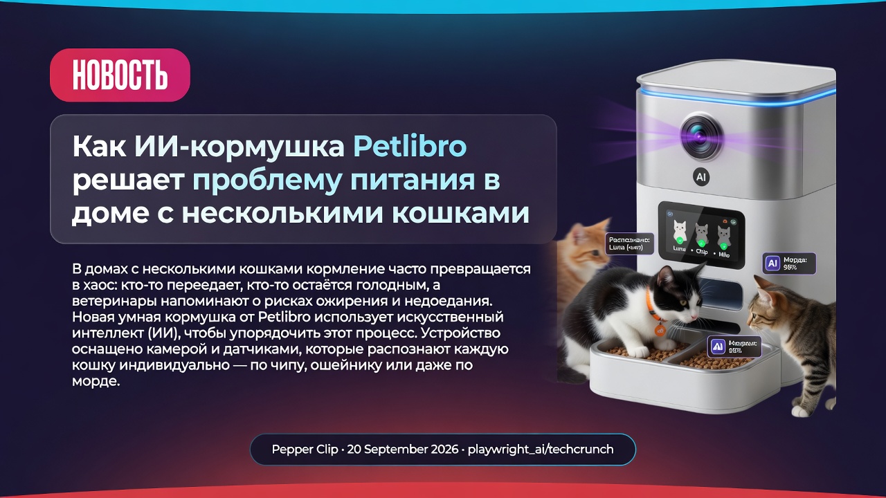 Как ИИ-кормушка Petlibro решает проблему питания в доме с несколькими кошками
