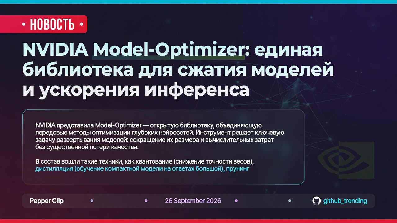 NVIDIA Model-Optimizer: единая библиотека для сжатия моделей и ускорения инференса