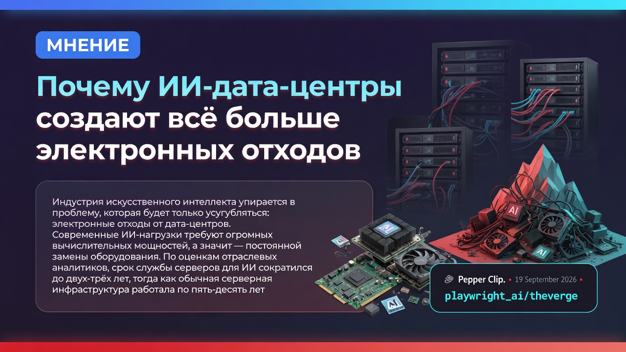 Почему ИИ-дата-центры создают всё больше электронных отходов