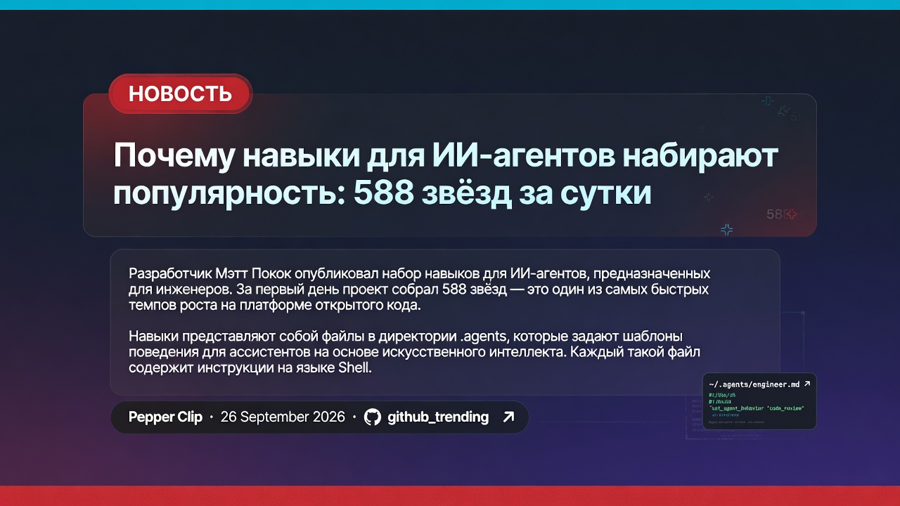 Почему навыки для ИИ-агентов набирают популярность: 588 звёзд за сутки